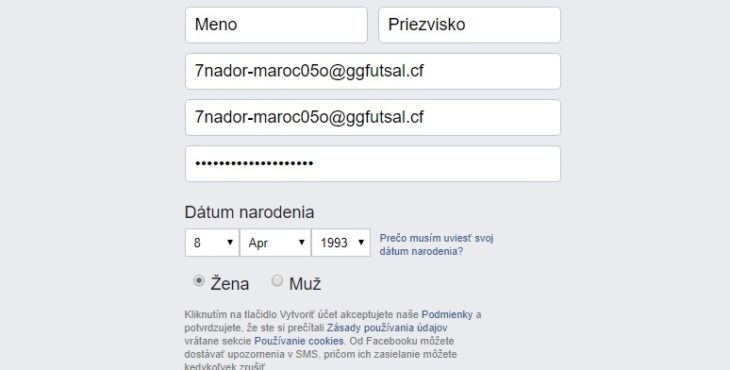Facebook vytvorenie falosneho uctu