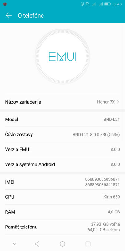 Huawei Honor 7X EMUI