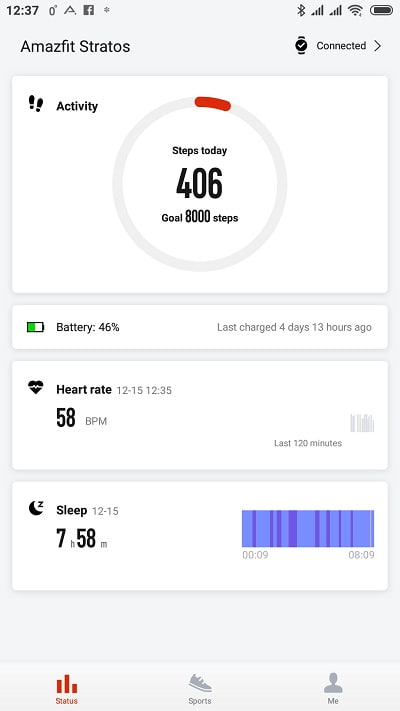 Xiaomi Amazfit Stratos 2 rozhranie aplikacie (1)