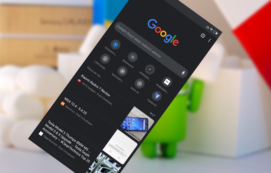 Google Chrome tmavy rezim Android
