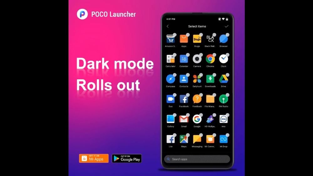 Xiaomi Tmavy rezim poco launcher