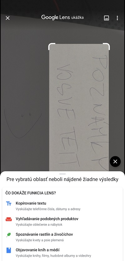 Google Lens kopirovanie poznamok