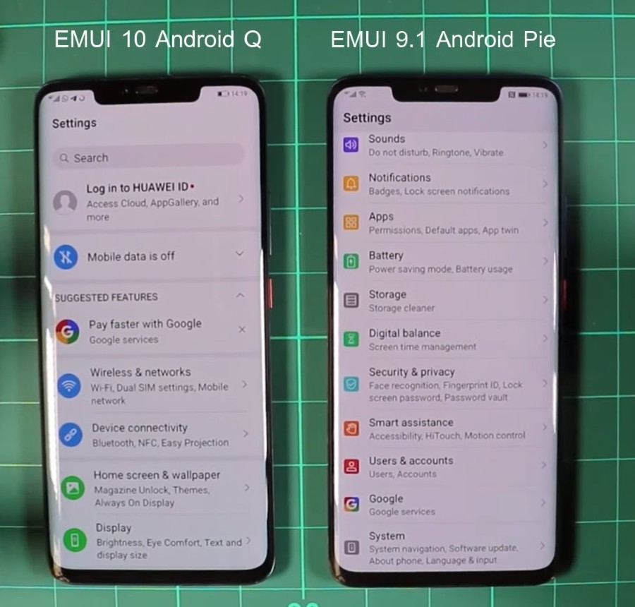 EMUI 10 vs EMUI 9 zmeny nastavenia