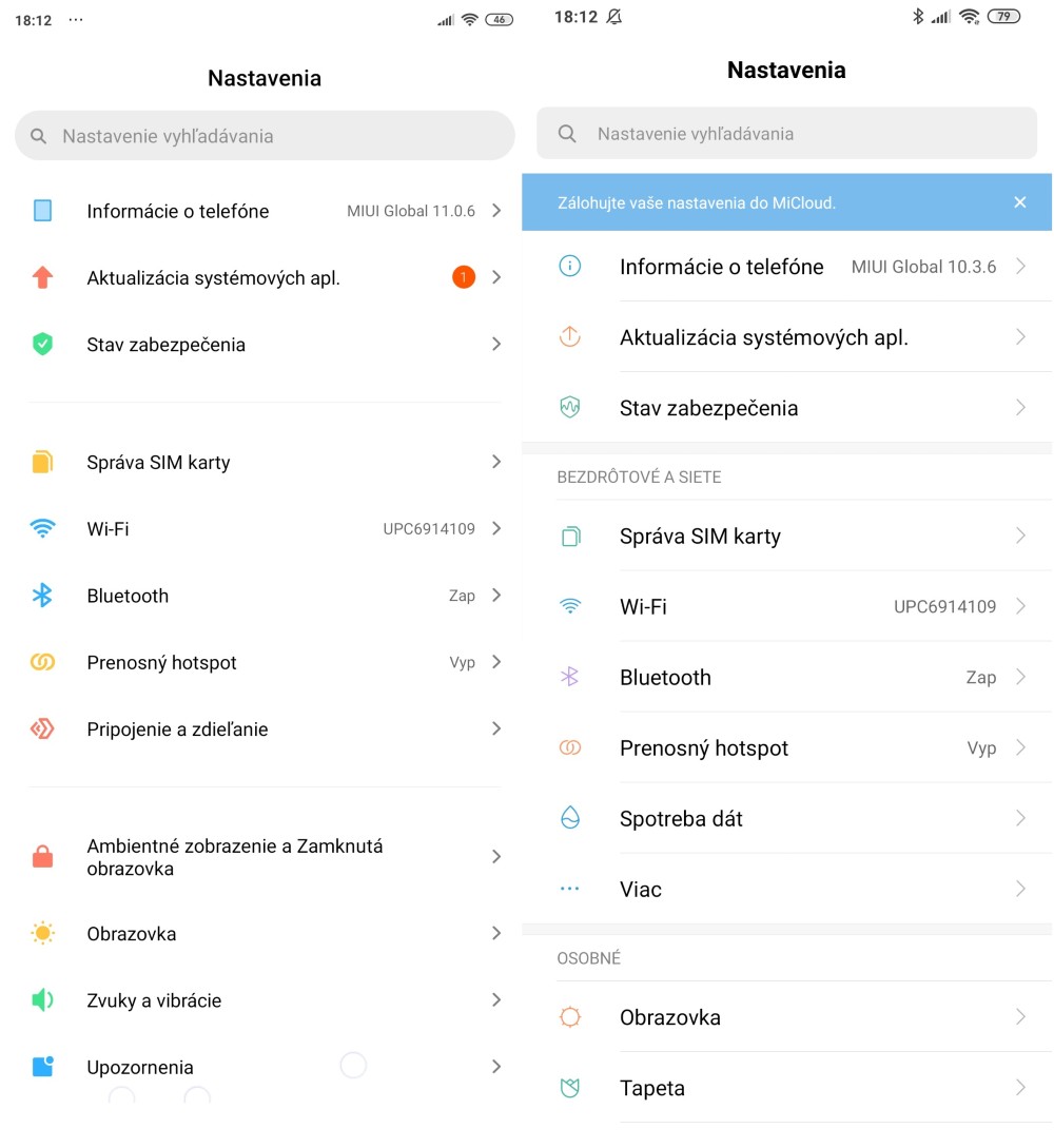 MIUI 11 vs MIUI 10_dizajnove zmeny_nastavenia telefonu