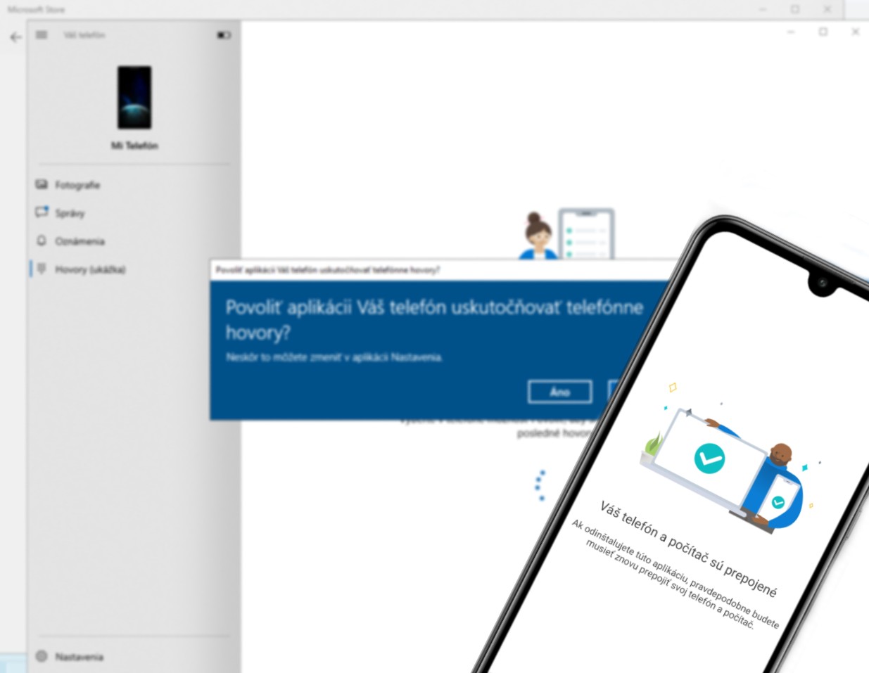 Telefonovanie prostrednictvom z Android smartfon pocitaca Windows 10 pocitaca