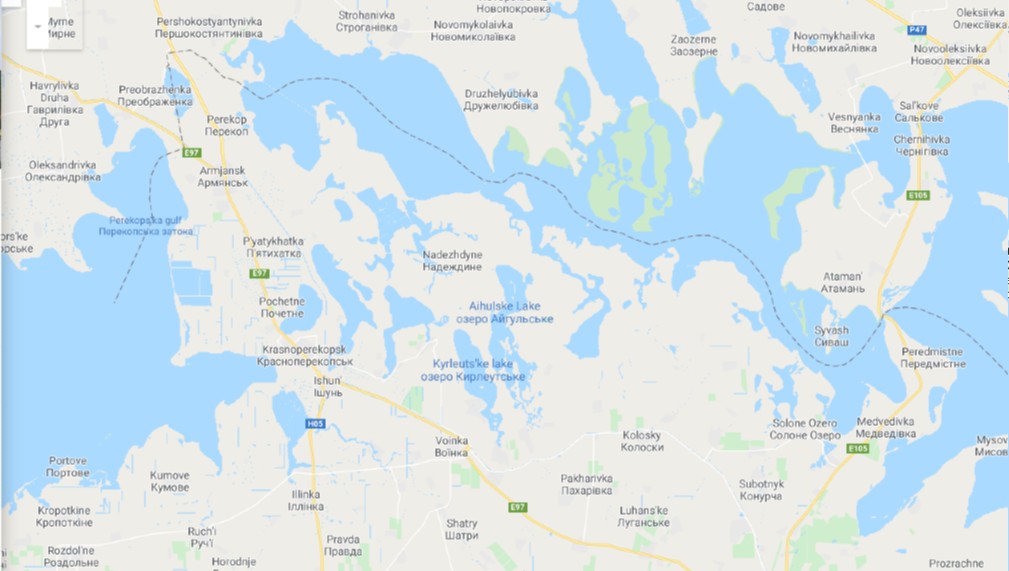 Ukrajina_hranica Krym_Rusko_google_mapy_2