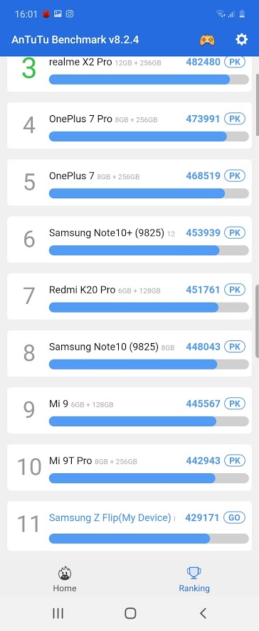 galaxy z flip antutu 2
