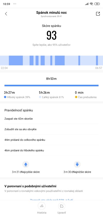 Amazfit APP_recenzia Amazfit GTS_meranie spanku_2