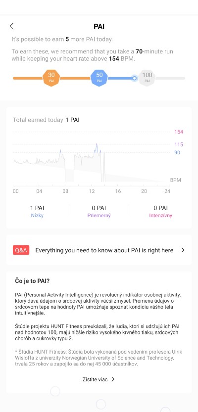 Amazfit GTS_Pai indikator