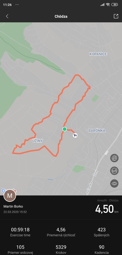 Amazfit_App_aktivity_recenzia Amazfgit_GTS_chodza_GPS