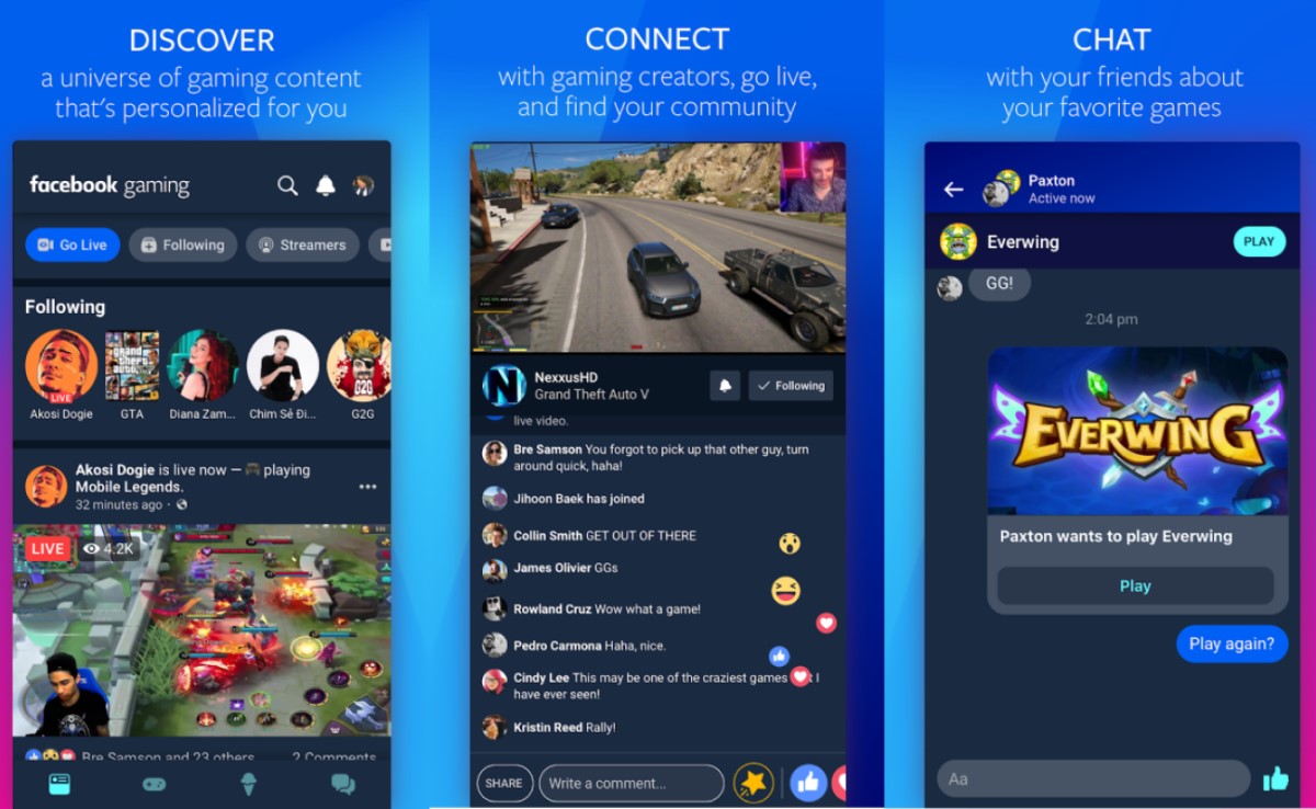 facebook gaming aplikacia