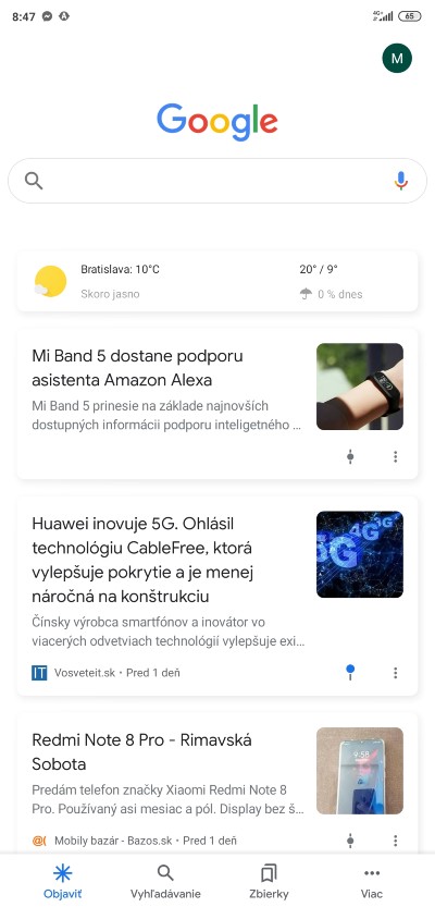 Google_aktualne zobrazovanie pocasia