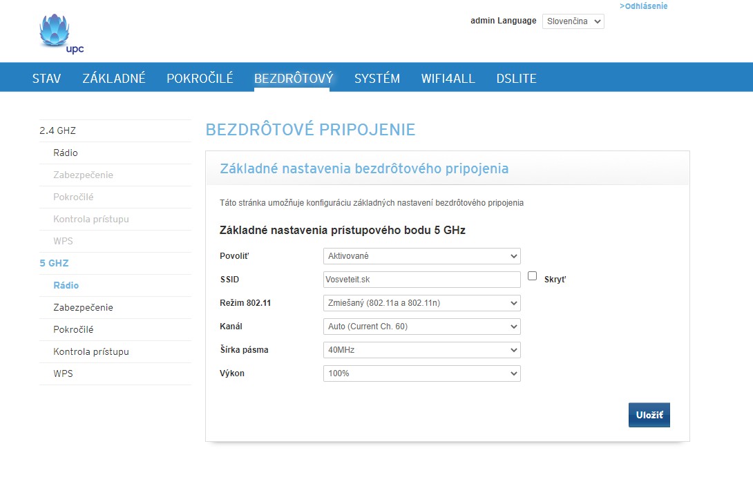 ako zmenit 2,4GHZ na 5GHZ Wifi