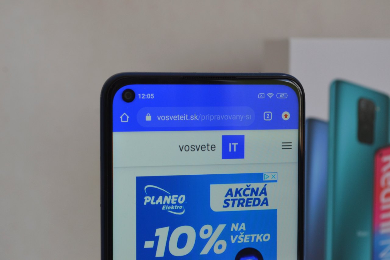 Redmi Note 9_displej predna selfie kamera