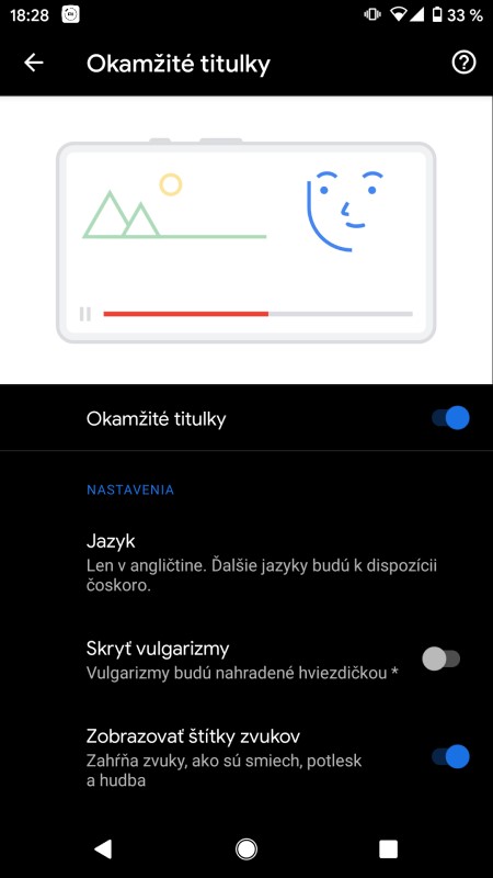 okamžité titulky android 10