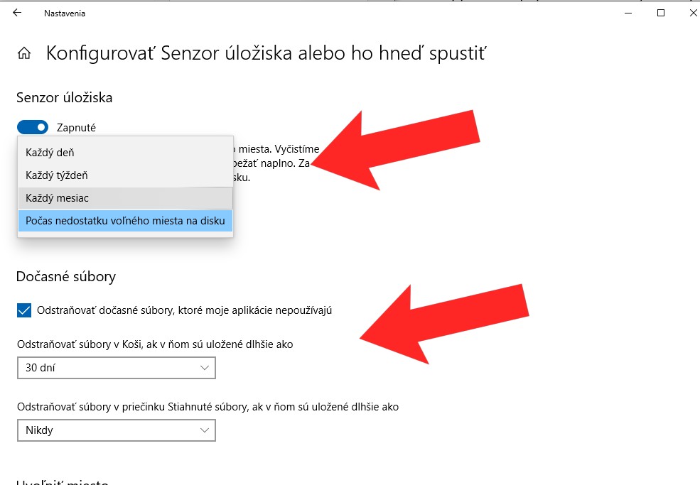 Windows 10_automaticke vymazavanie suborov_nastavenia