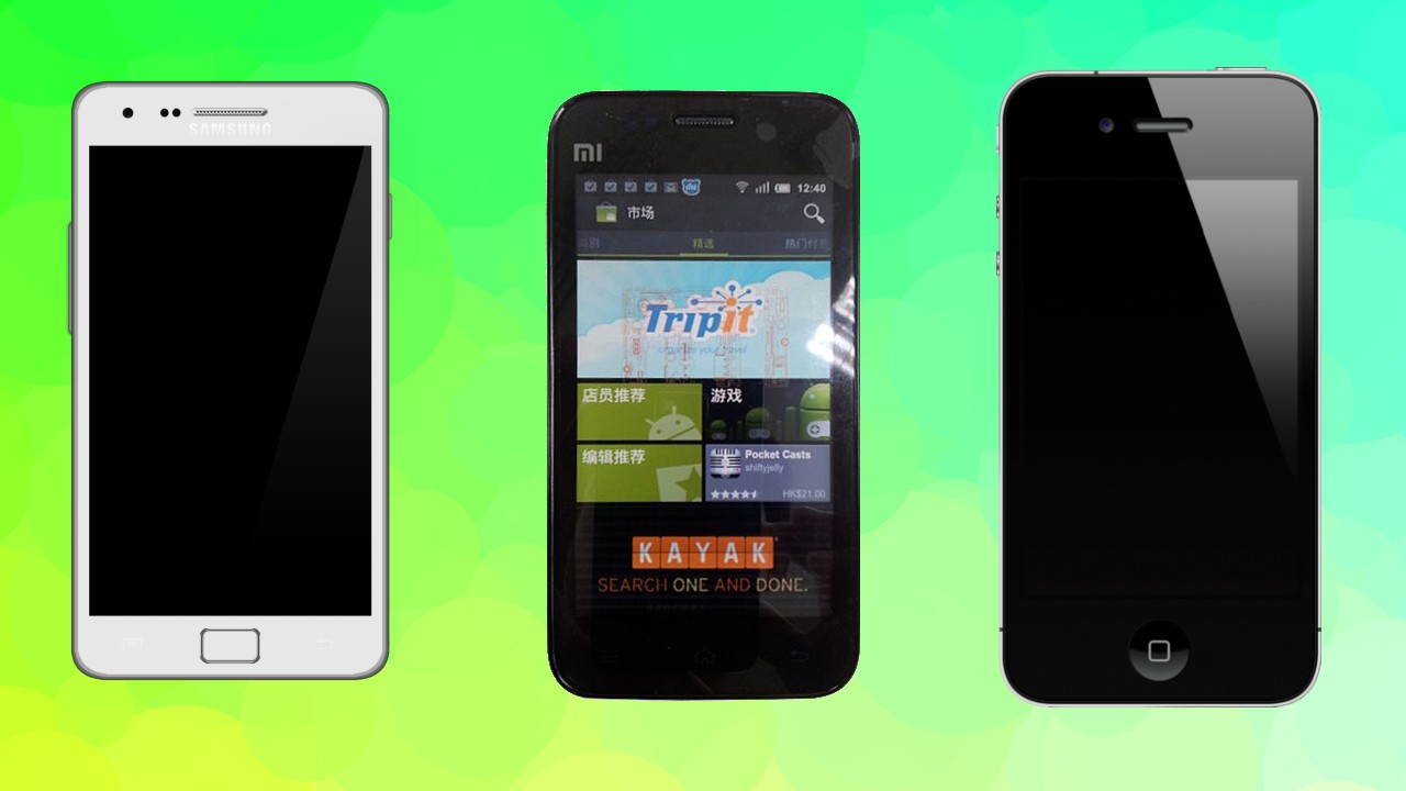 Xiaomi Mi 1 Samsung Galaxy SII iPhone 4