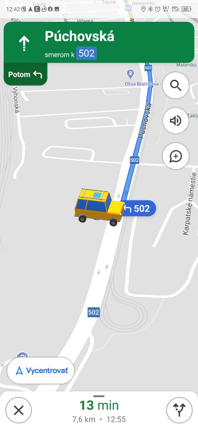 google mapy zmena sipky na auto_2