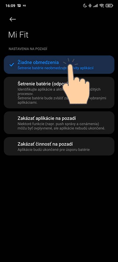 Spravca aplikacii_vypnutie obmedzeni baterie_5
