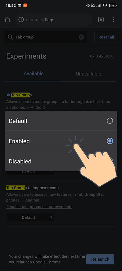 Tab Groups_ako zapnut funkciu_2