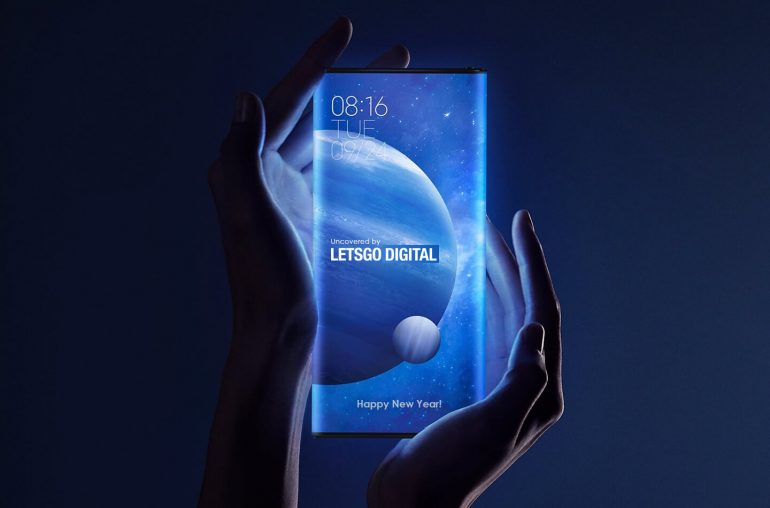 Xiaomi smartfon s obtecenym displejom_koncept
