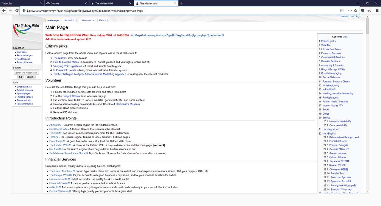 dark web hidden wiki