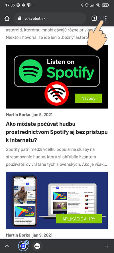 vytvorenie odkazu na webovu stranku na ploche smartfonu_1