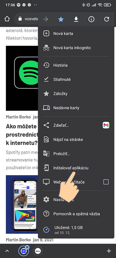 vytvorenie odkazu na webovu stranku na ploche smartfonu_2