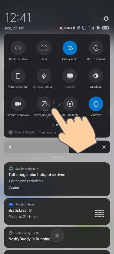 MIUI 12_plavajuce okno s aplikaciouMIUI 12_plavajuce okno s aplikaciou