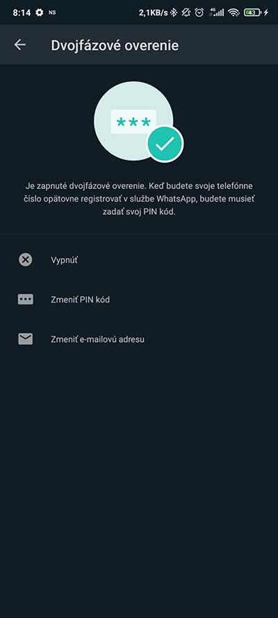 WhatsApp_dvojfaktorova autentifikacia