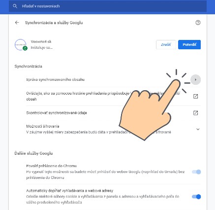 prispôsobenie synchronizacie Chromu medzi PC a smartfonom_1