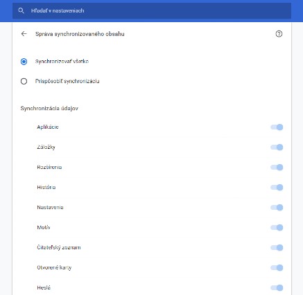 prispôsobenie synchronizacie Chromu medzi PC a smartfonom_2