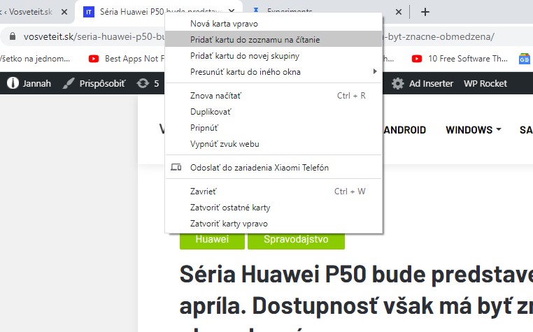 Chrome funkcia_precitat neskor