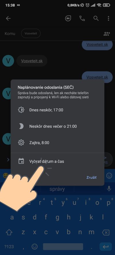 Spravy_naplanovanie odoslania SMS_2