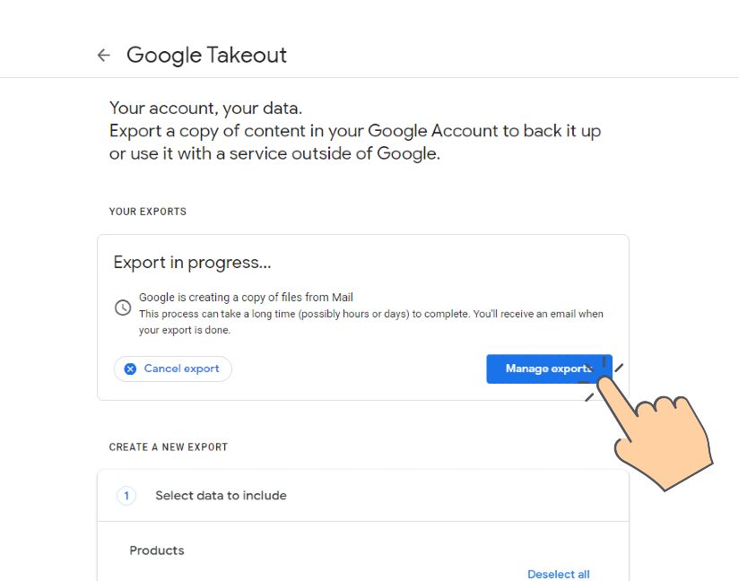 Stiahnutie Gmailu zaloha_Export