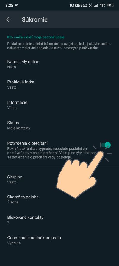 WhatsApp_potvrdenie o precitani spravy