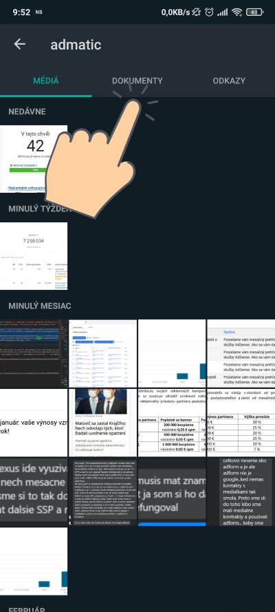 WhatsApp_rychly pristup k multimedialnym suborom_konverzacia_2