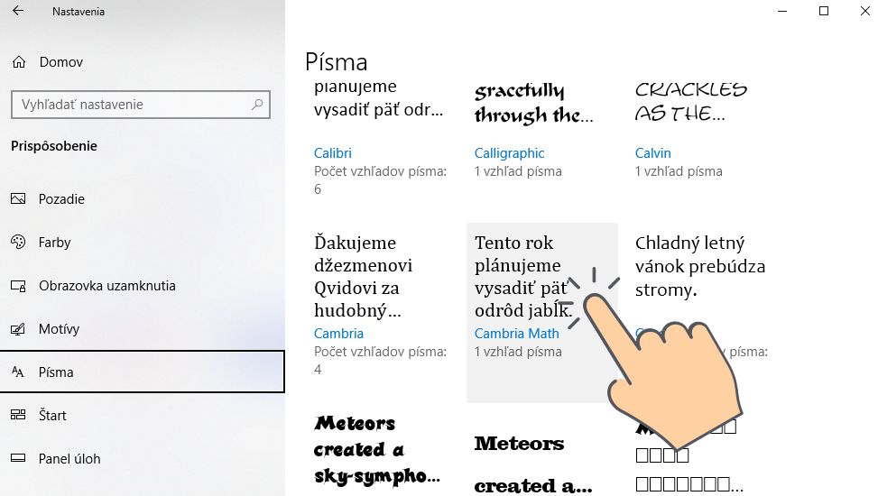 Windows 10_zmena predvoleneho pisma_1