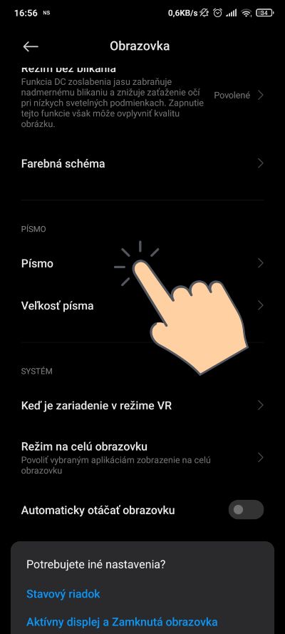 Xiaomi_ako zmenit typ pisma_1