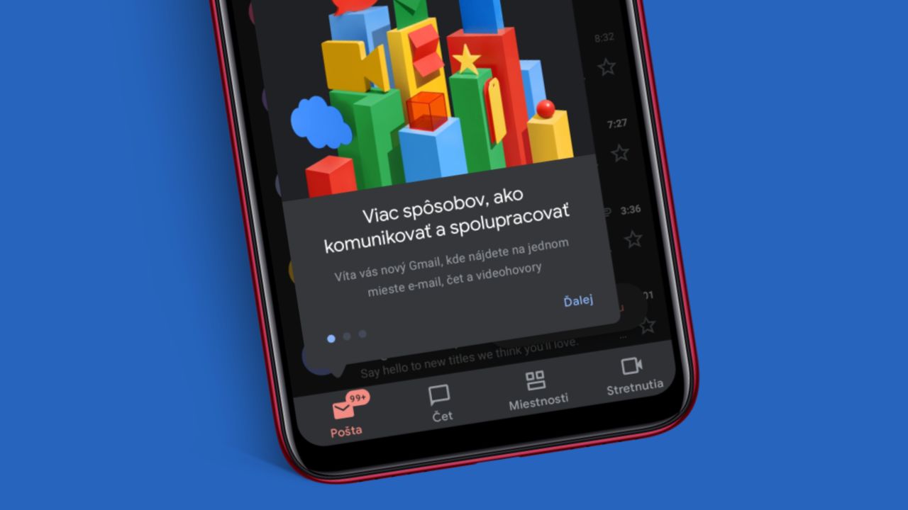 Gmail nove karty v android aplikacii