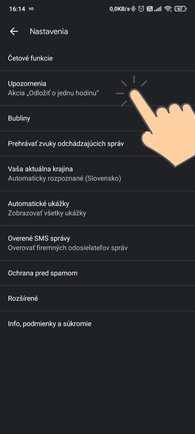 Spravy_upozornenia na spravy neskor