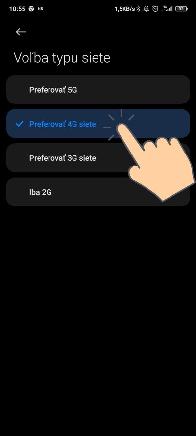 Zmena preferovanej siete z 5G na 4G_2
