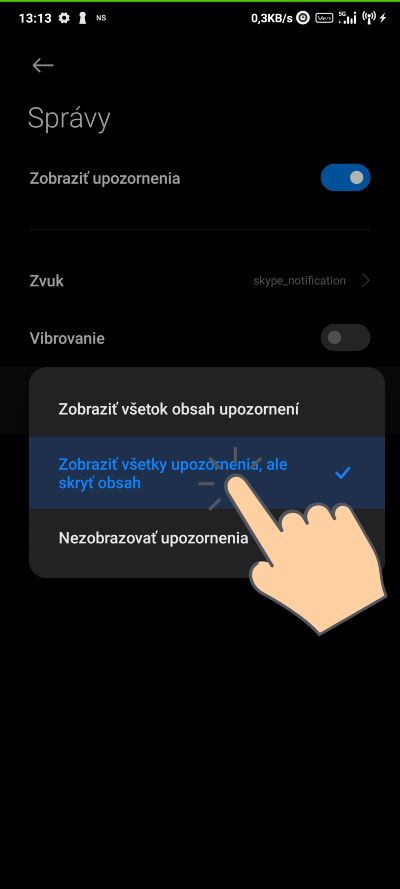 Ako skryt obsah z notifikacii_7