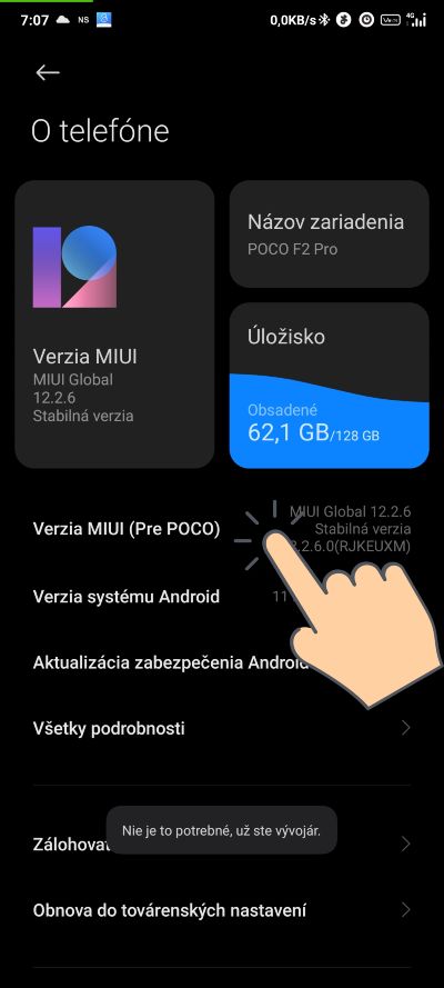 Ako zapnut vývojarske menu_2