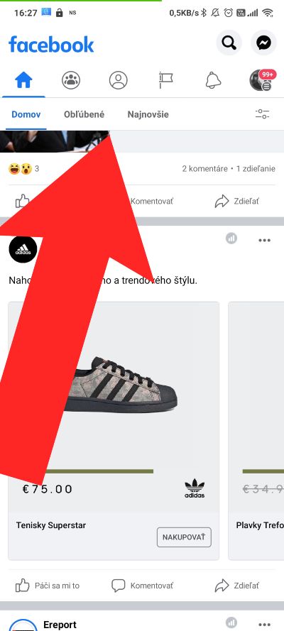 Facebook_rychle odkazy na rozne nastenky