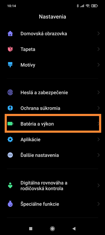 Vybíjanie smartfónu Xiaomi