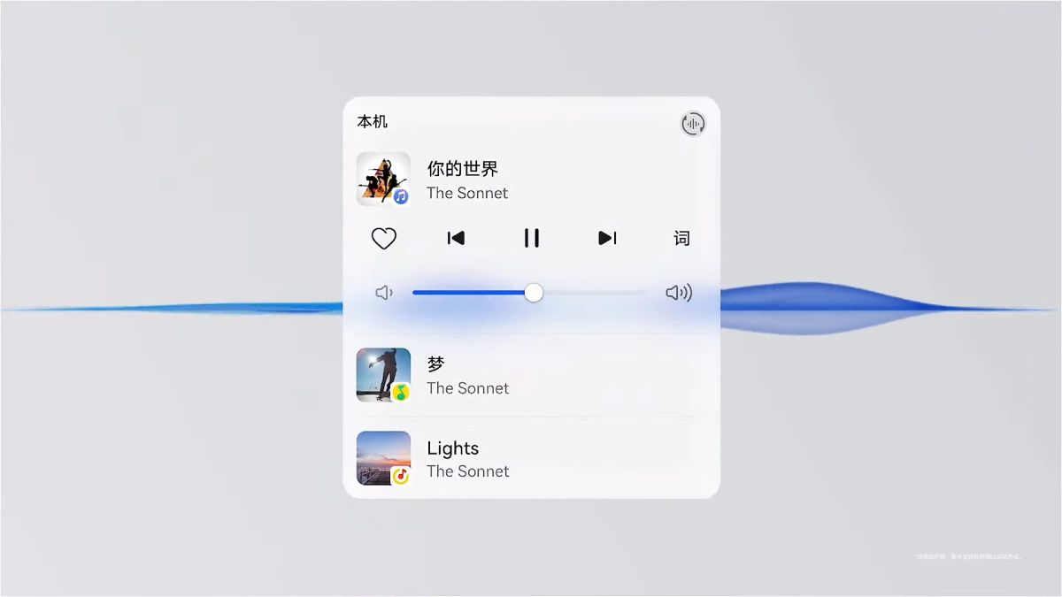 HarmonyOS_kontrol panel_widget_s hudbou_2