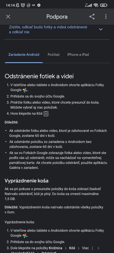 Popis funkcie Kosa v Google fotkach
