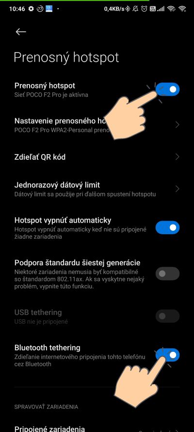 Zdielanie WiFi internetu cez Bluetooth_3