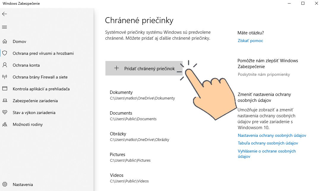 ochrana pred ransomware_pridanie dalsich priecinkov_2